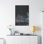Cyberpunk Harbor Canvas Wall Art - Futuristic Sci-Fi City Decor