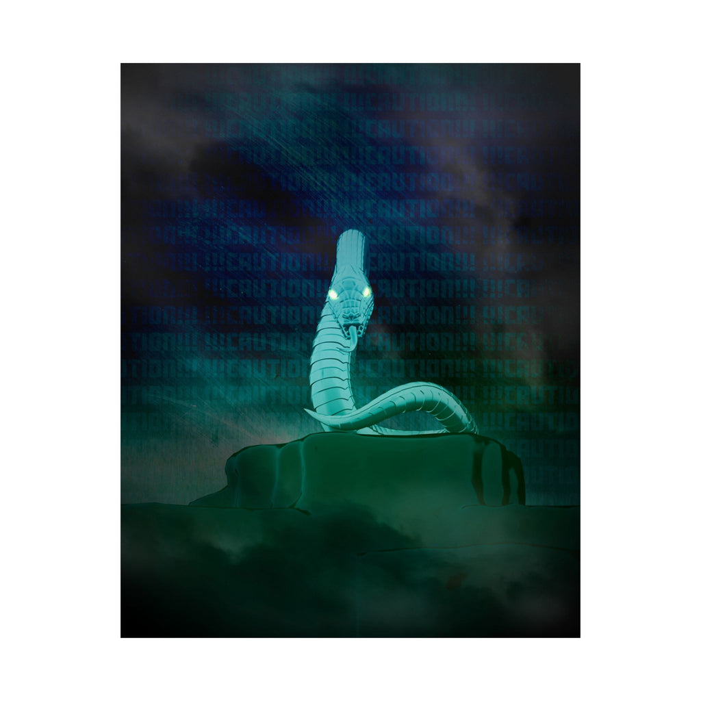 Snake Bite Poster - Caution-Theme Serpent Art Print