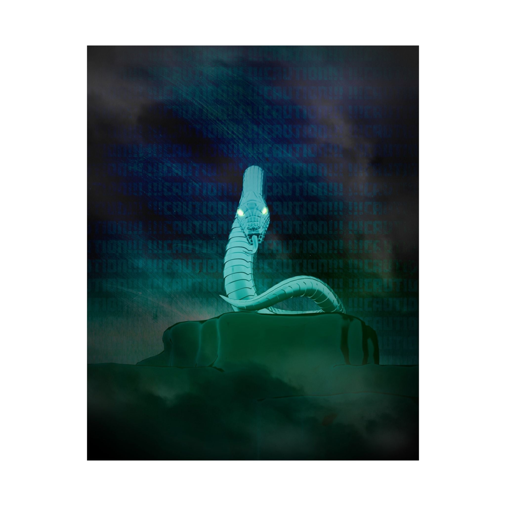 Snake Bite Poster - Caution-Theme Serpent Art Print