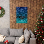 Cyber Wave Escape Poster Print - Synthwave Neon Grid Art