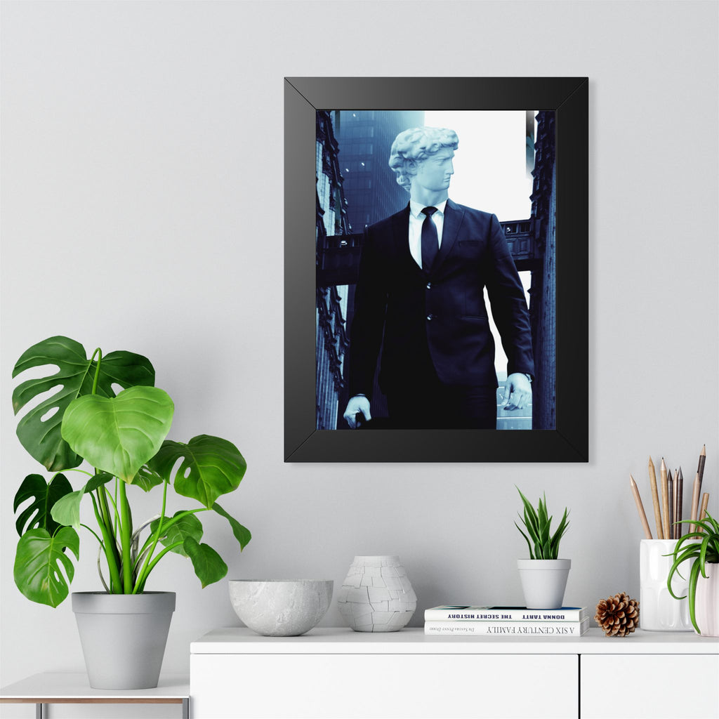 Statue Man Framed Vertical Poster | Premium Matte Art for Home or Office | Perfect Gift for Art Lovers | Modern Design
