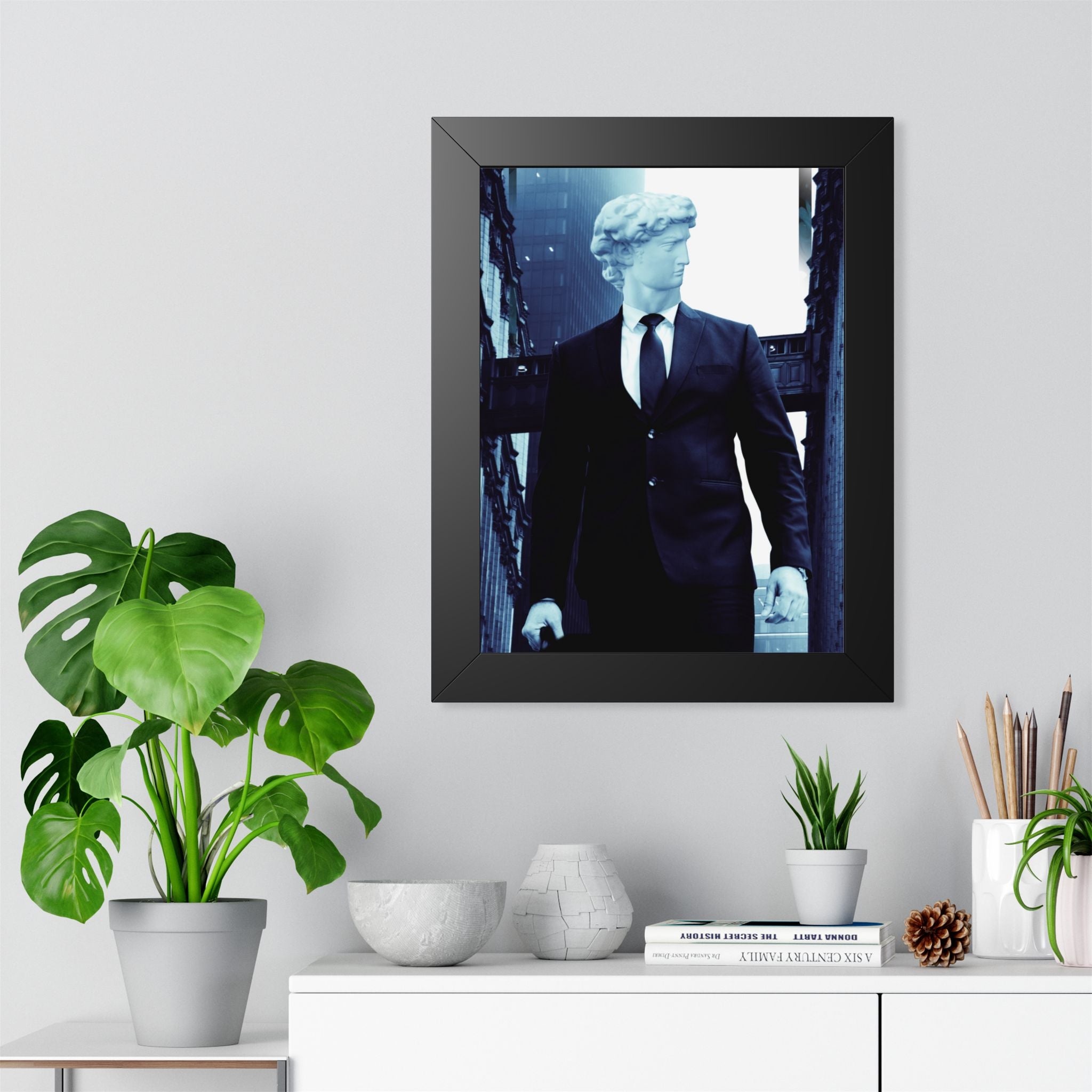 Statue Man Framed Vertical Poster | Premium Matte Art for Home or Office | Perfect Gift for Art Lovers | Modern Design