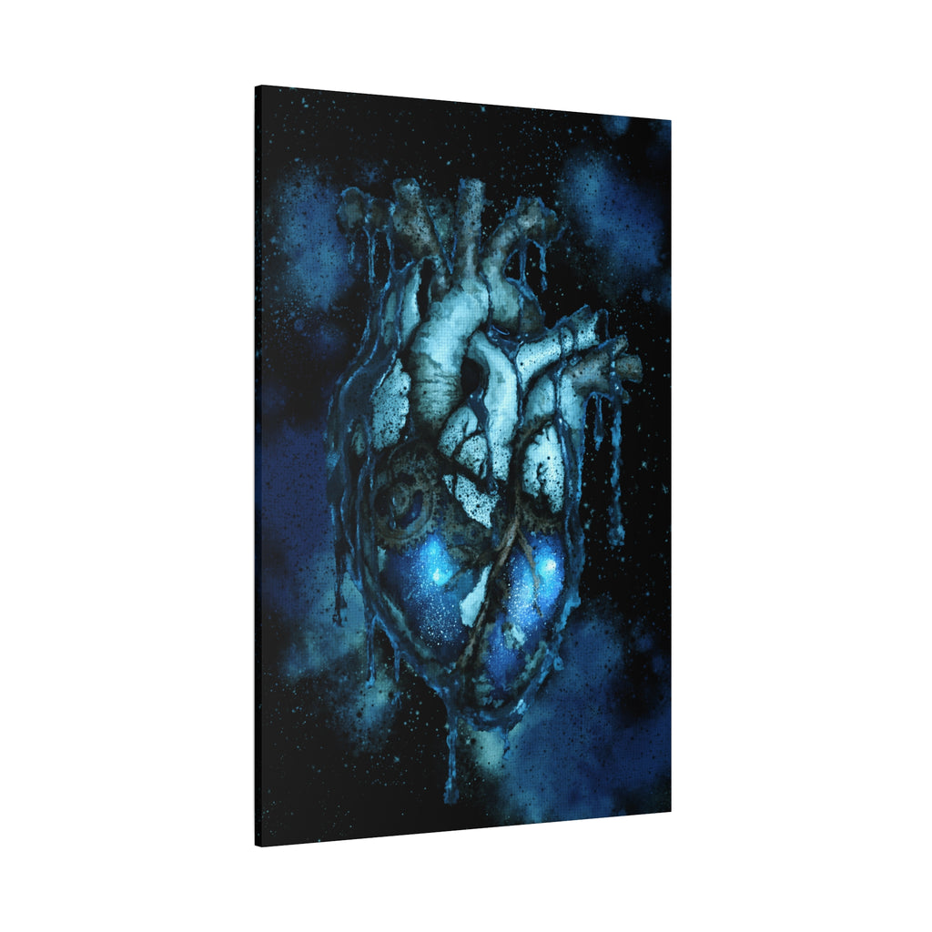 Galaxy Heart Canvas Wall Art - Cosmic Anatomical Space Love Decor
