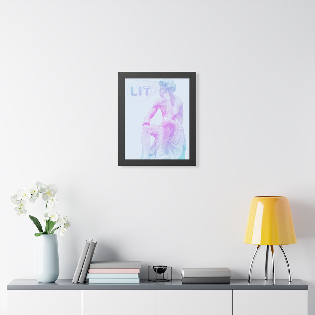 Lit Thinker Framed Poster - Psychedelic Abstract Portrait Wall Art