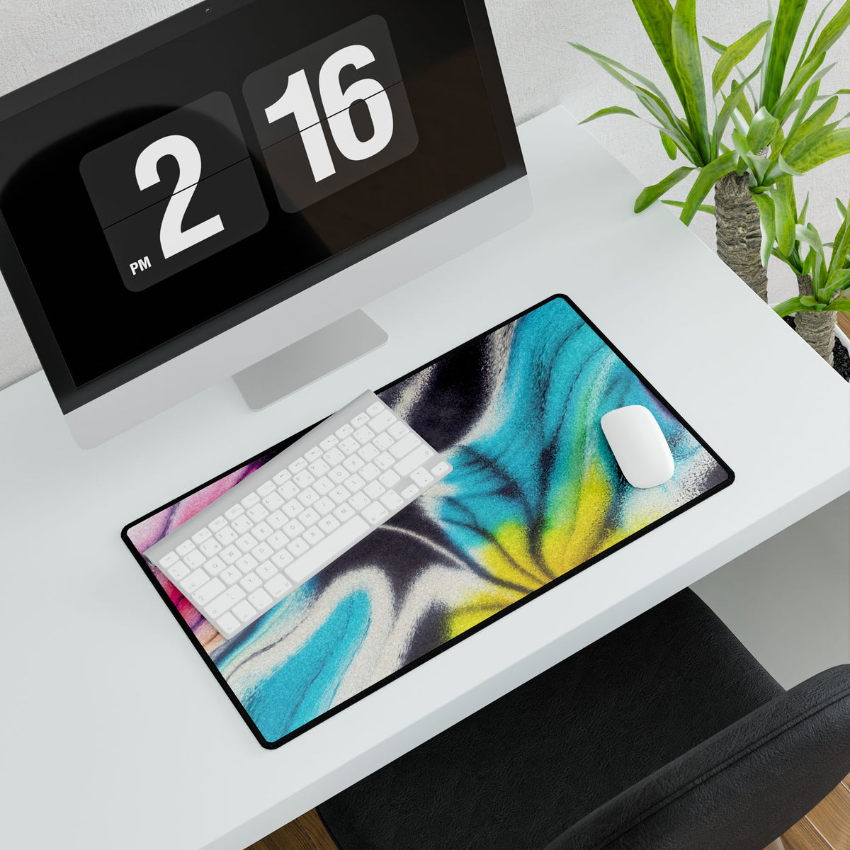 TieDye Night Desk Mat - Psychedelic Tie-Dye Pattern Mouse Pad