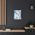 Frost Owl Canvas Wall Art - Winter Animal Fantasy Nature Decor
