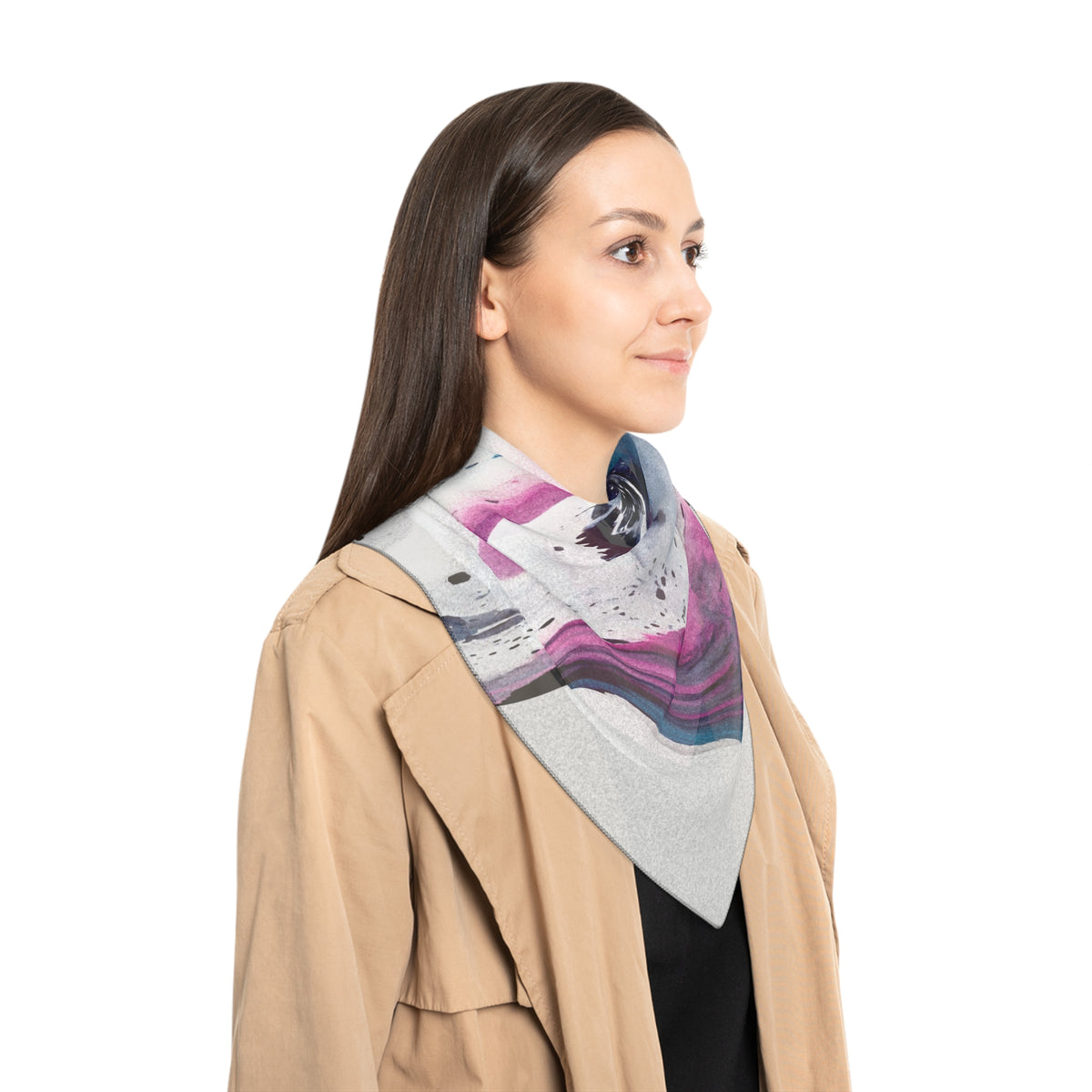Liquid Dream Scarf - Swirling Mix Pink Blue Shawl