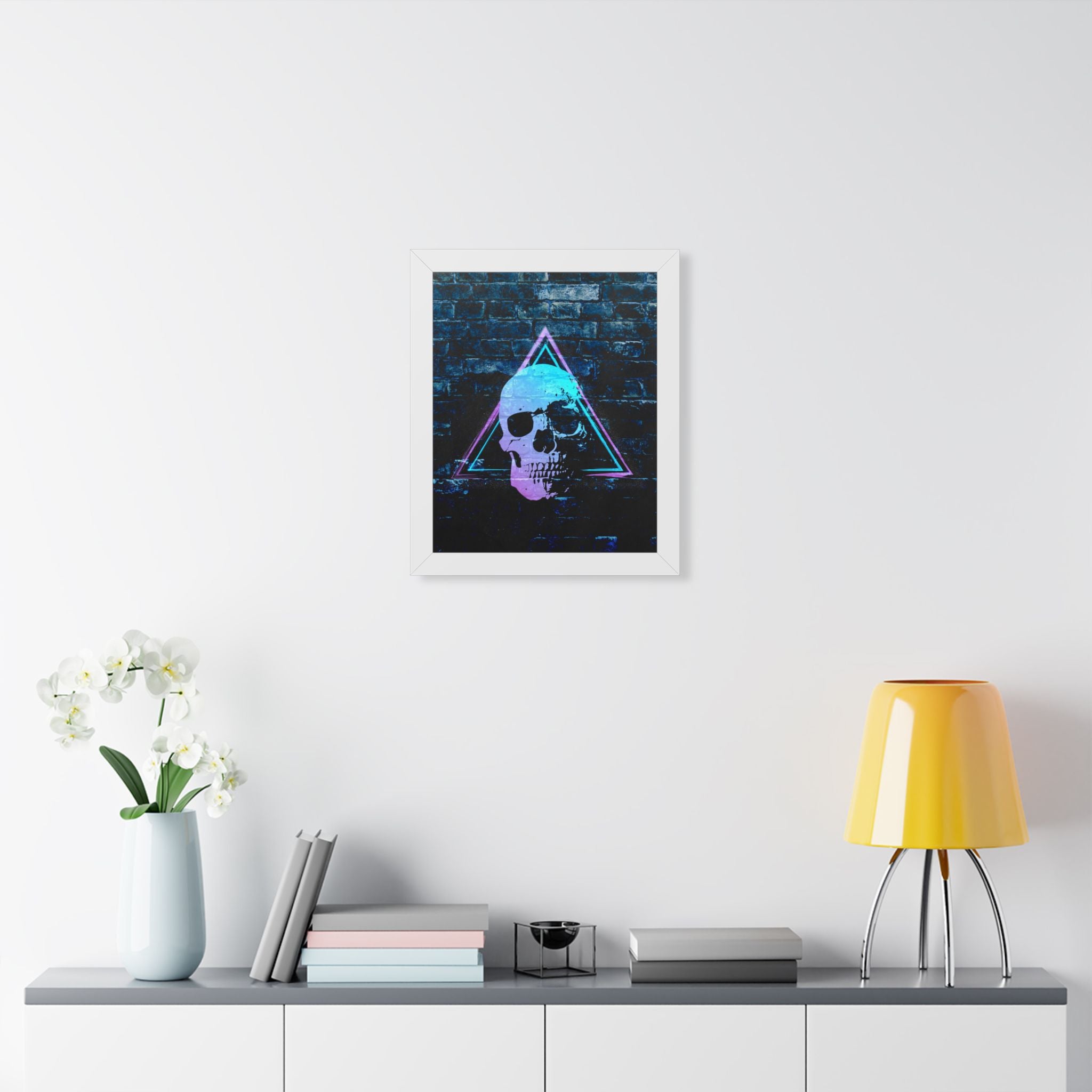 Skull Wall Art Framed Poster - Dark Gothic Skull Print