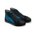 Paint Flow Blue Abstract Wave High-Top Sneakers - Teal Ocean Art
