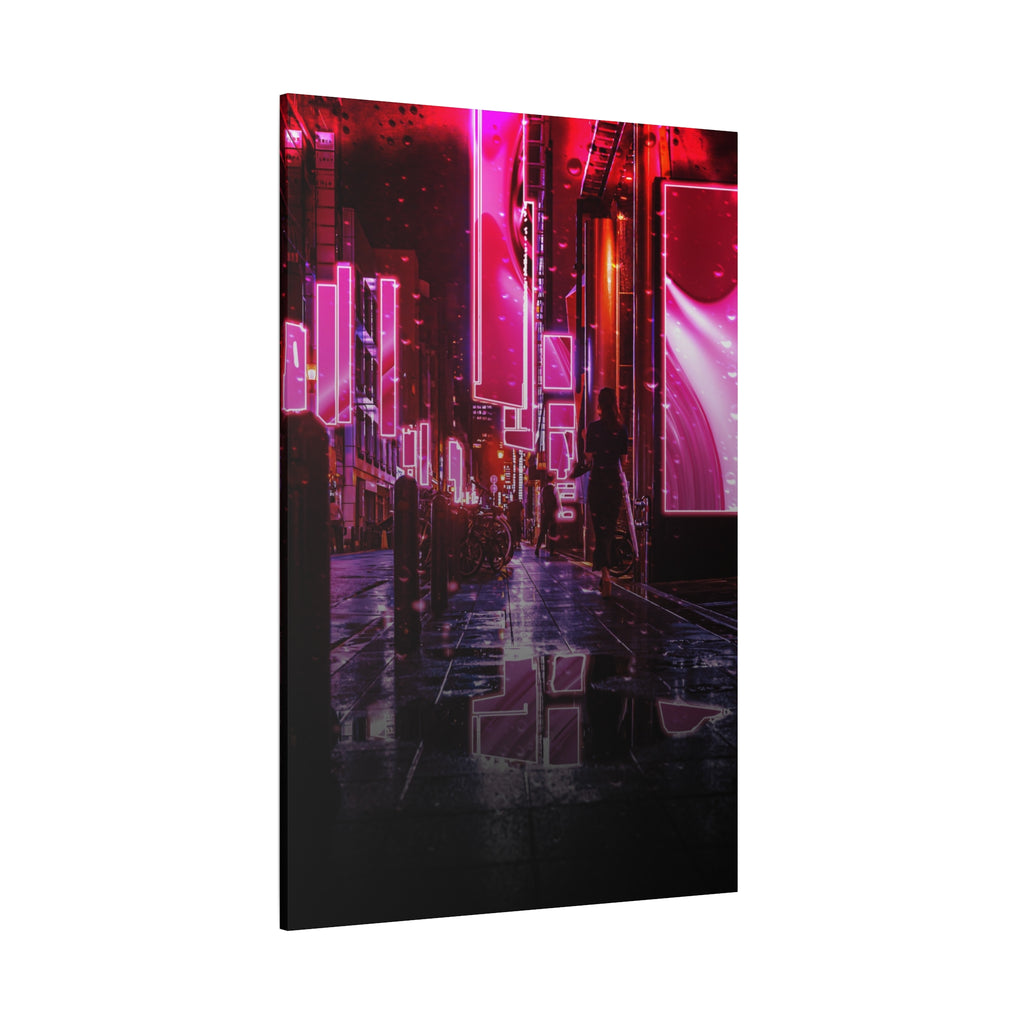Japanese City Punk FX.3 Canvas Wall Art - Cyberpunk Tokyo Street Decor
