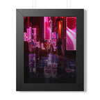 Japanese City Punk FX Framed Poster - Neon Alley Cyberpunk Art