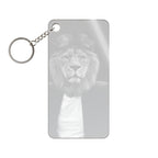 Lion in a Suit Keychain - Quirky Animal Acrylic Charm