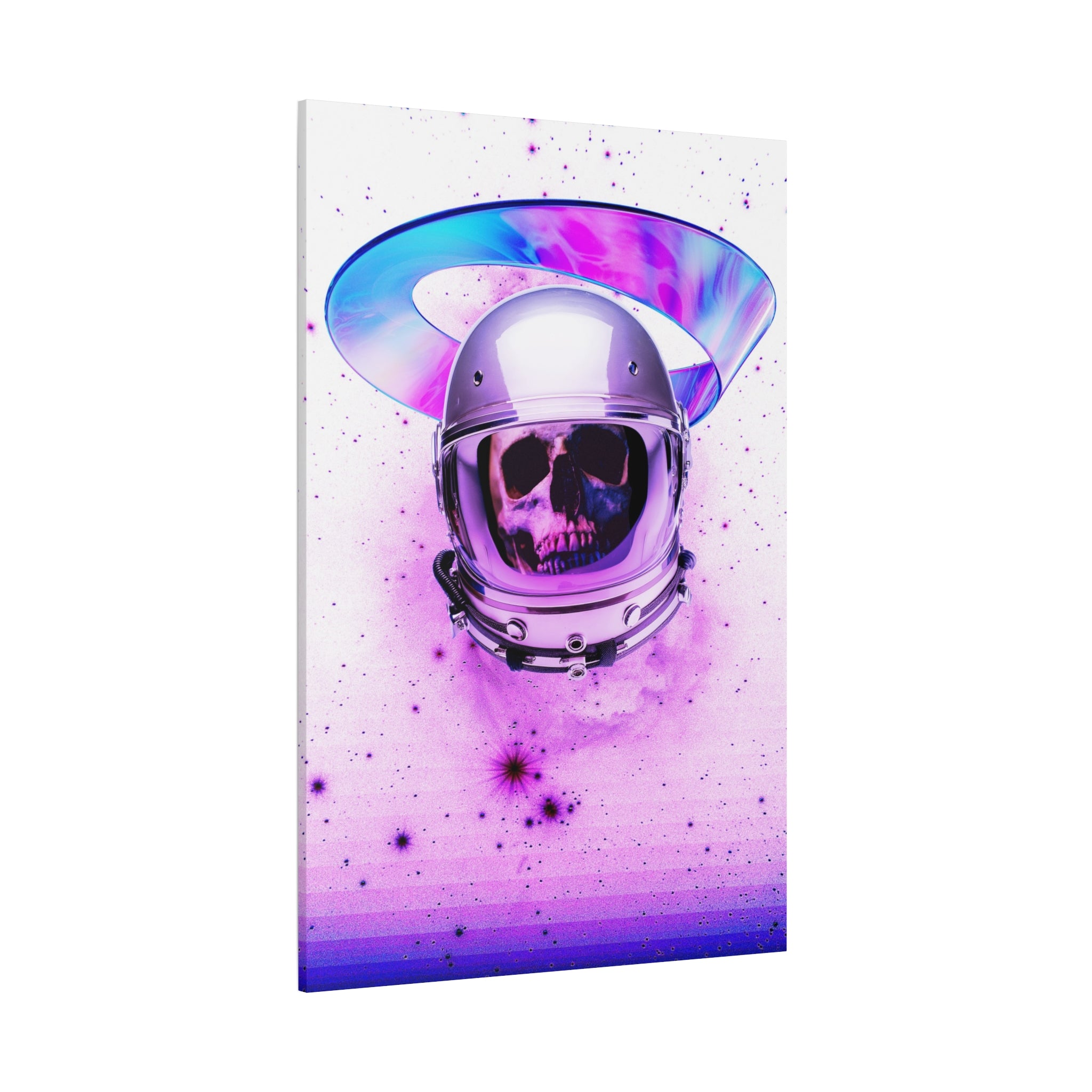 Astronaut Skeleton Skull Canvas Wall Art - Dark Space Skull Decor