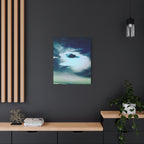 Sunset Space Mountains Canvas Art | Retro Vaporwave Galactic Landscape Wall Decor