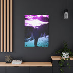 Winter Aurora Light Snowy Forest Canvas Art | Northern Lights Arctic Landscape Wall Decor