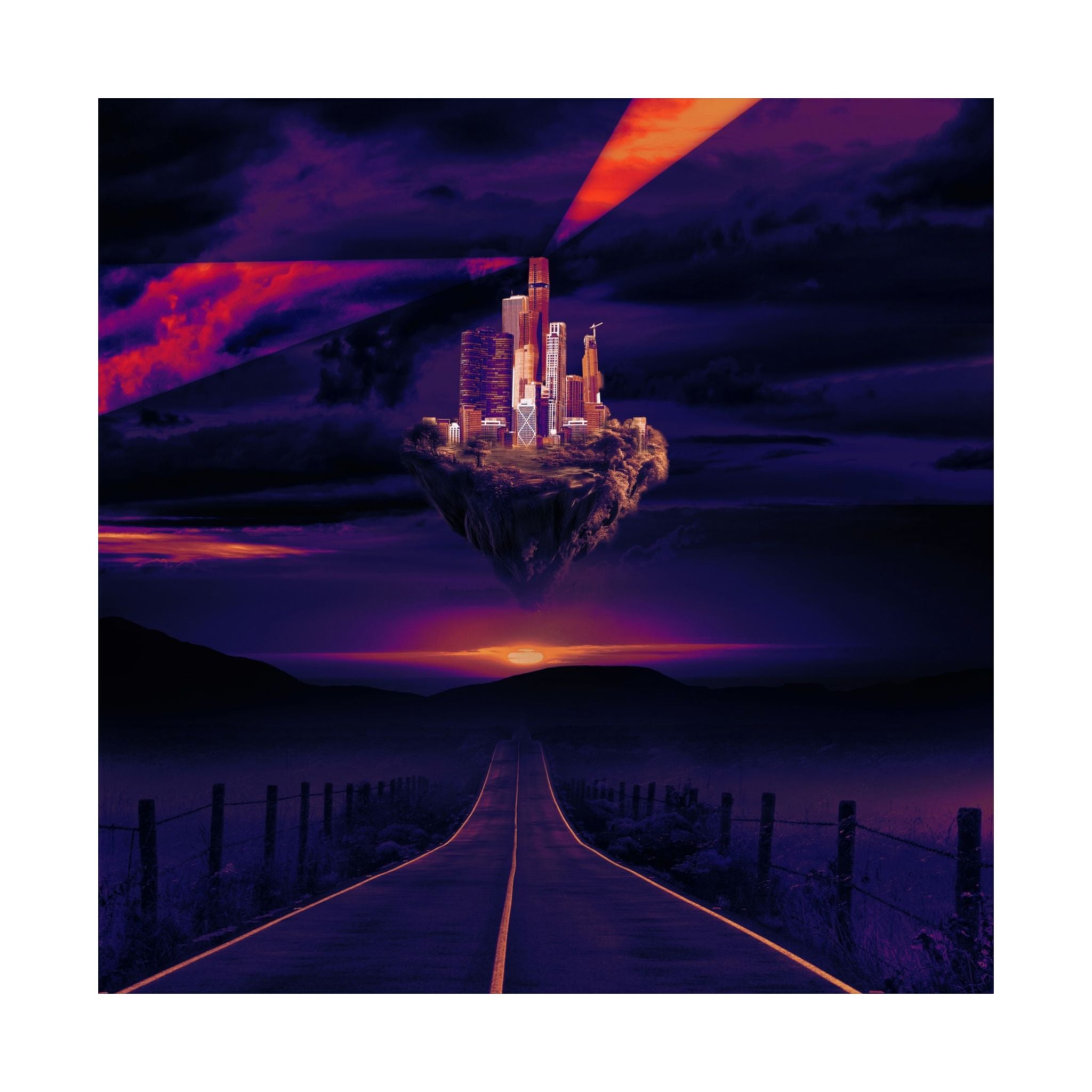 Abandoned Desert City Poster - Dystopian Sci-Fi Art Print