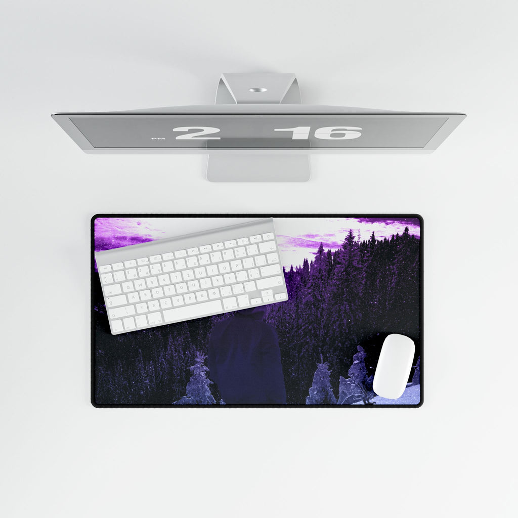 Winter Aurora Light Frozen Night Arctic Sky Desk Mat Mousepad