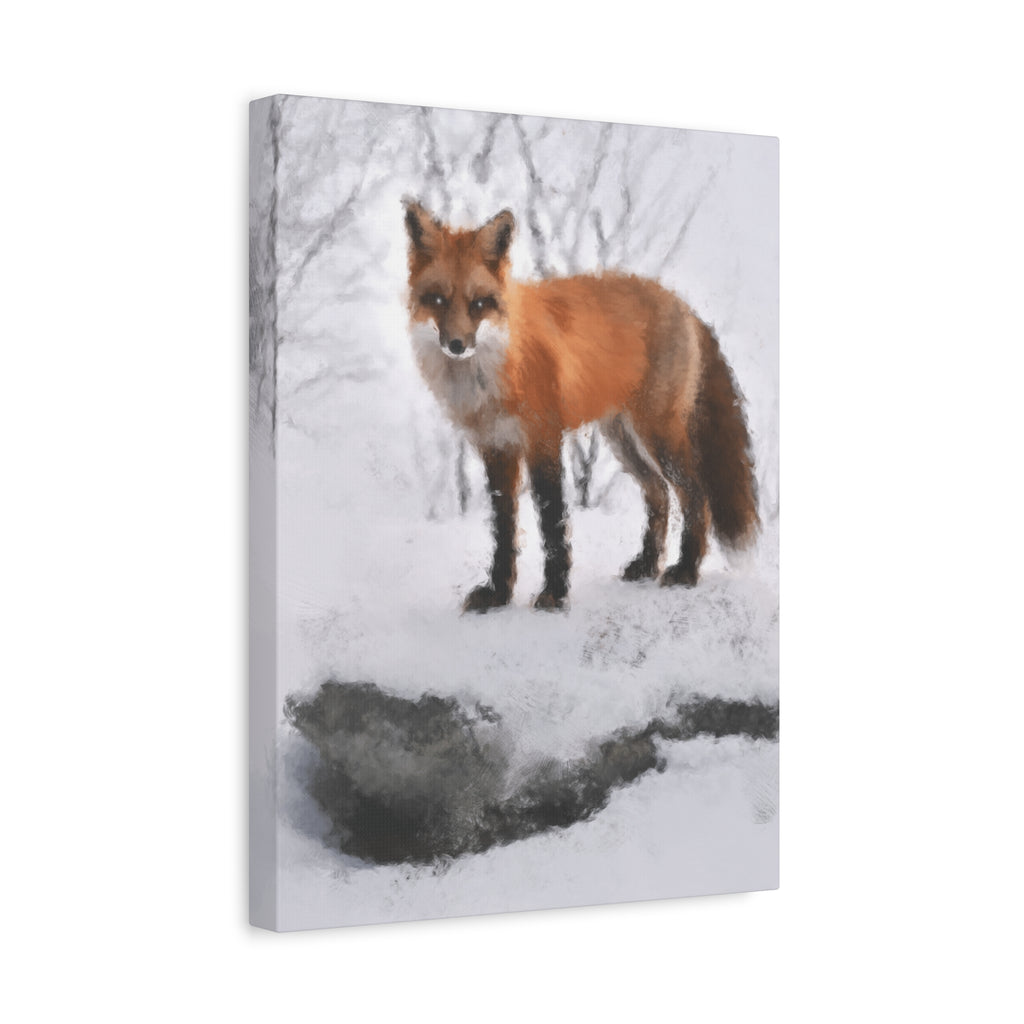 Spirit of the Fox Canvas Wall Art - Psychedelic Geometric Wildlife Decor