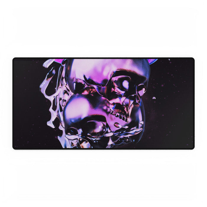 Melted Skeleton Skulls Desk Mat - Gothic Galaxy Mouse Pad