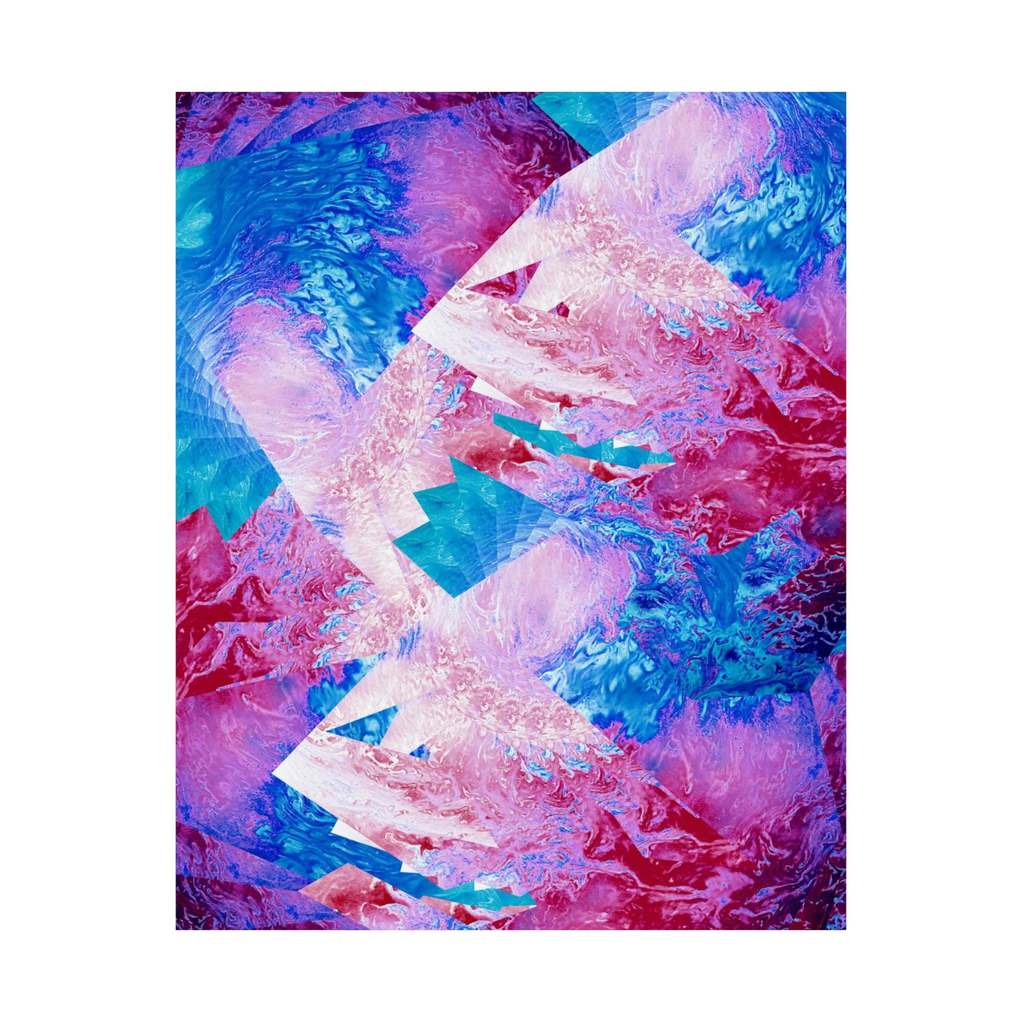 Trippy pink and blue Fractal Matte Poster Print