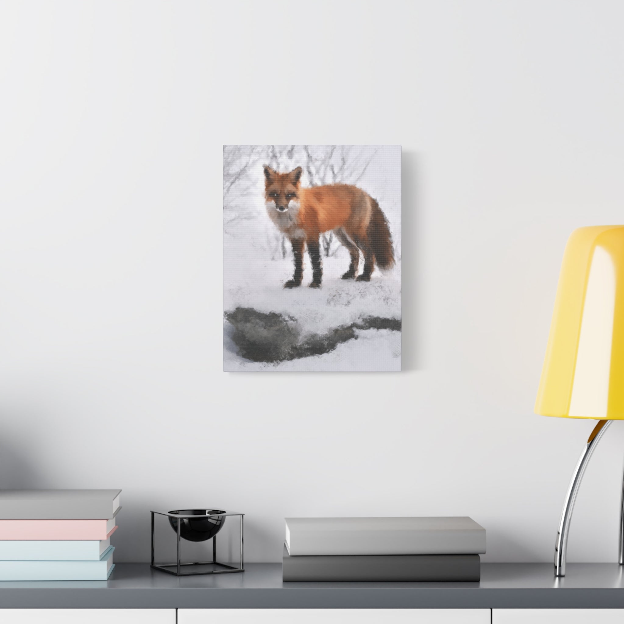 Spirit of the Fox Canvas Wall Art - Psychedelic Geometric Wildlife Decor