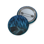 Cyber Wave Escape Pin - Synthwave Neon Art Button