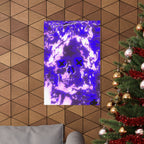 Vaporwaave Neon Skull Matte Poster Print