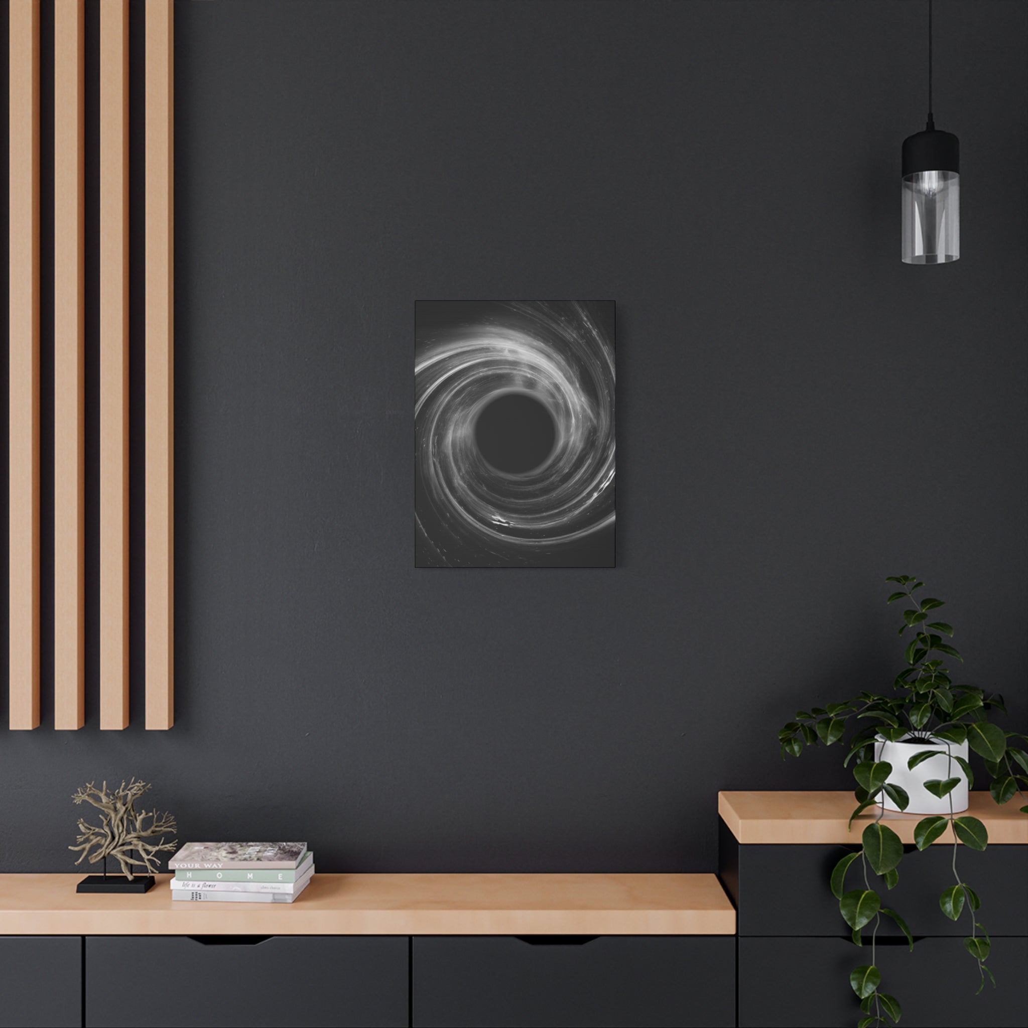 Black Hole Deep Space Canvas Art - Galaxy Vortex Wall Decor