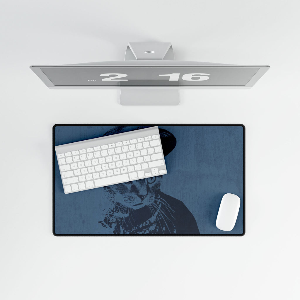 Grey Tabby Kitten Mouse Pad - Cute Cat Desk Mat