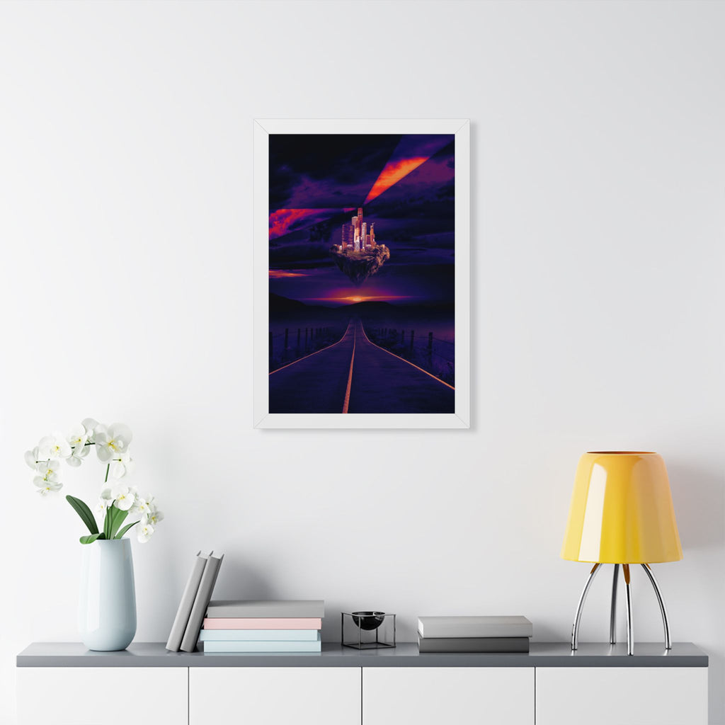 Stunning Abandoned Desert City Framed Vertical Poster - Premium Matte Art for Home Decor