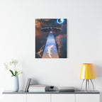 Space Lizards Canvas Wall Art - Lizard Being Abducted Ufo Decor