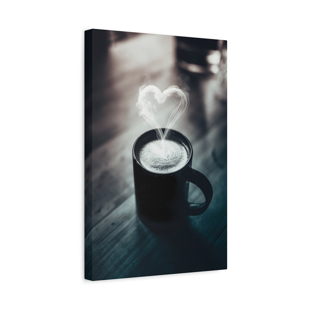 Coffee Love Kitchen Canvas Wall Art - Rustic Cafe Decor