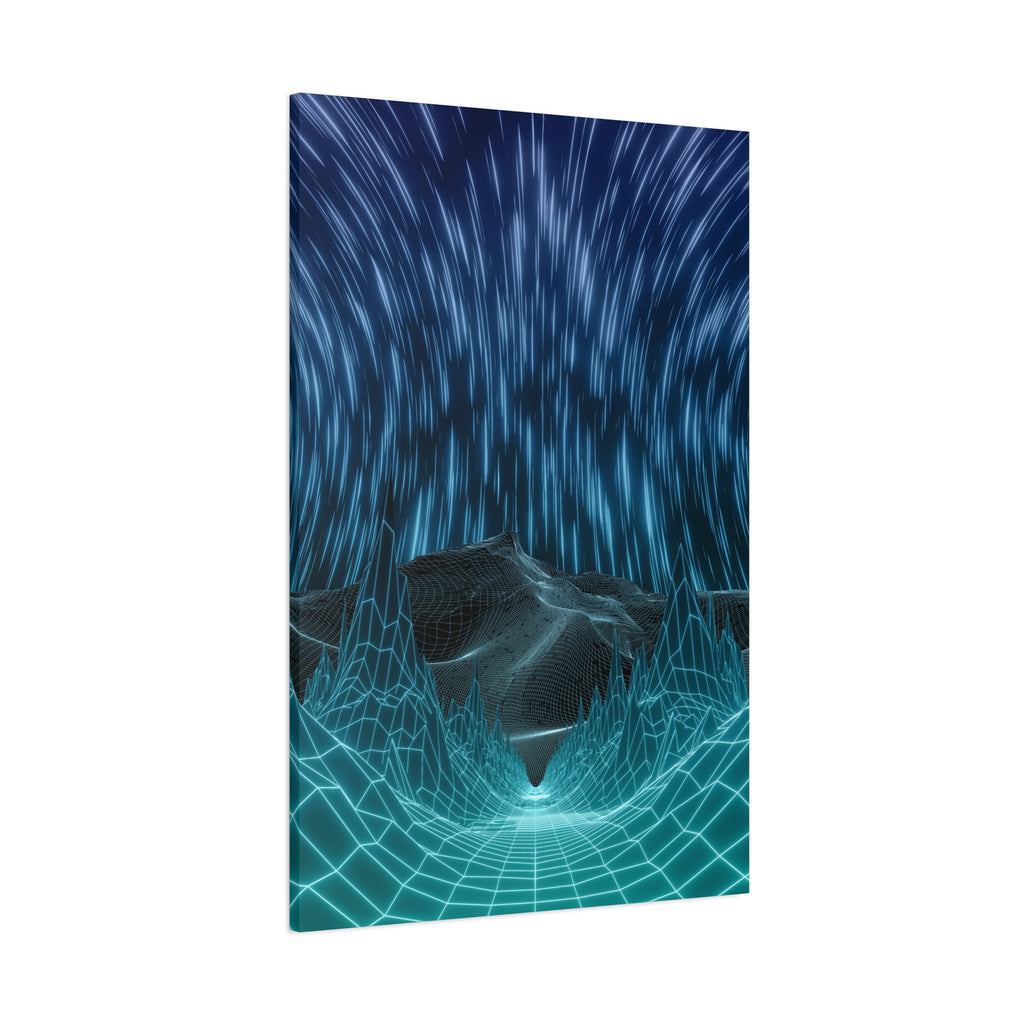 Cyber Wave Escape Canvas Art - Futuristic Neon Synthwave Decor