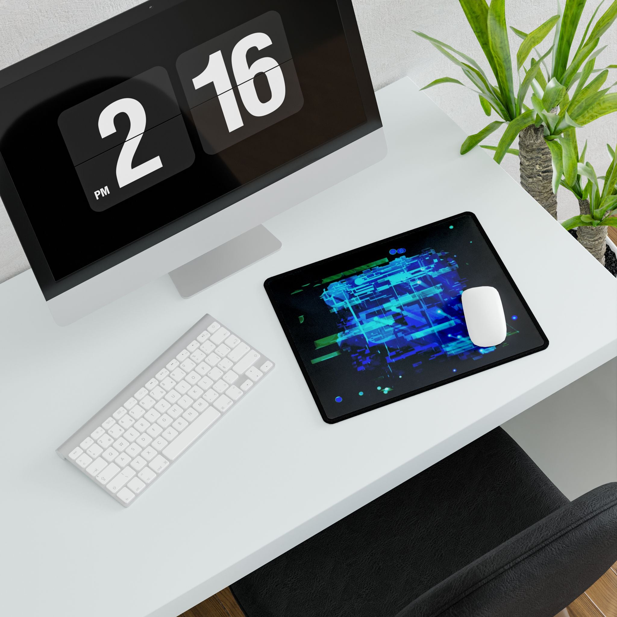 The Data Cube Futuristic Tech Grid Intelligence Desk Mat Mousepad