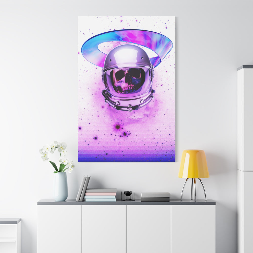 Astronaut Skeleton Skull Canvas Wall Art - Dark Space Skull Decor