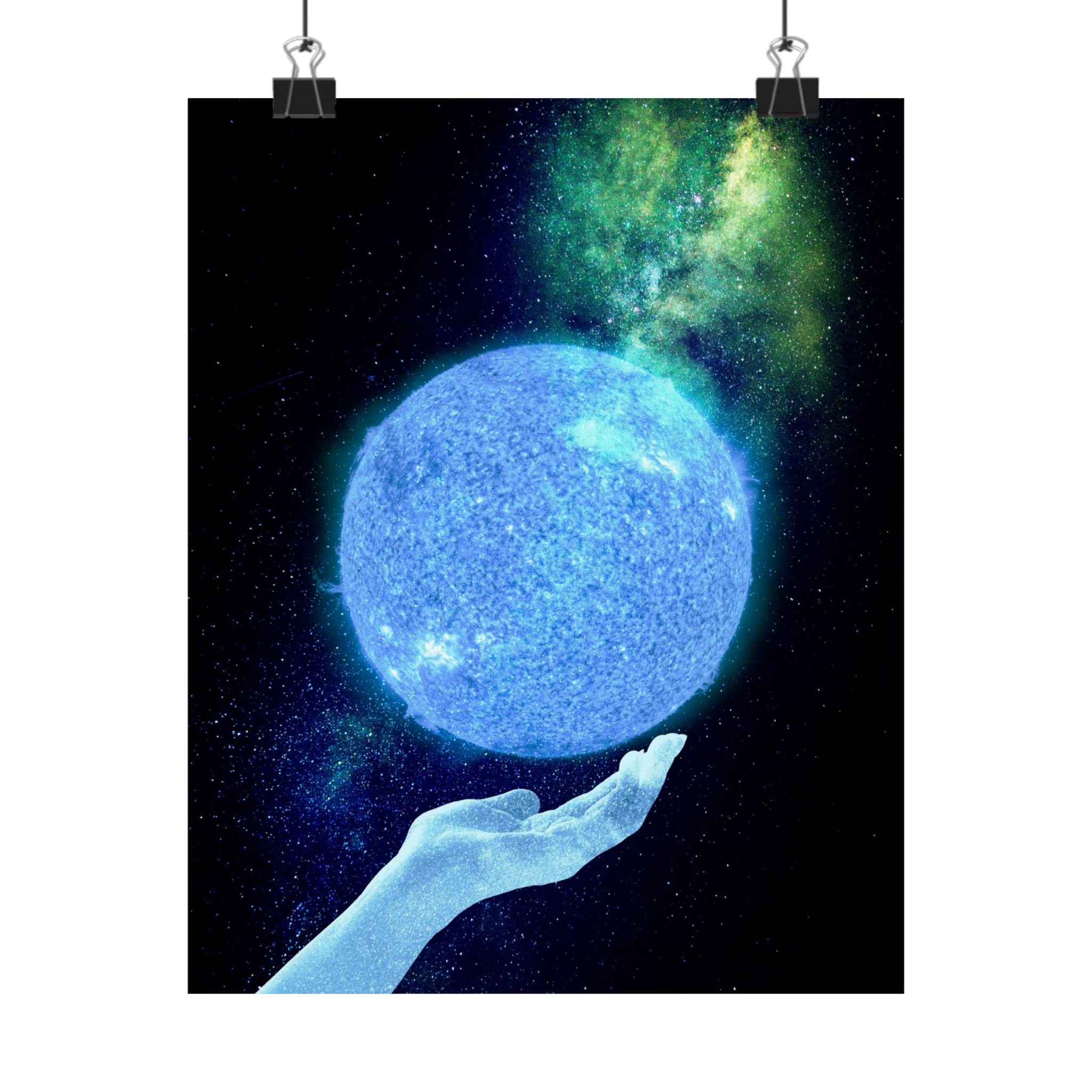 Solar Hand Poster - Abstract Spiritual Cosmic Art Print