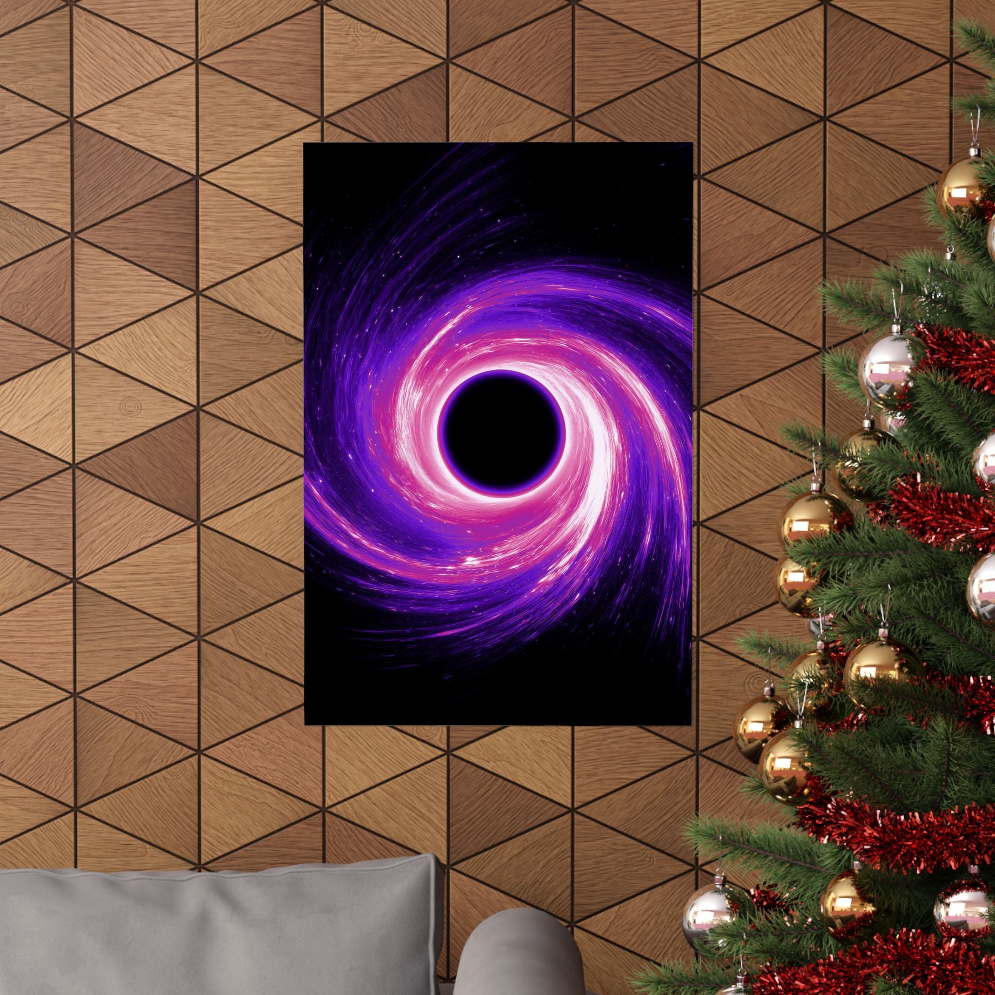 Purple Pink Wormhole Poster Print - Cosmic Vortex Art