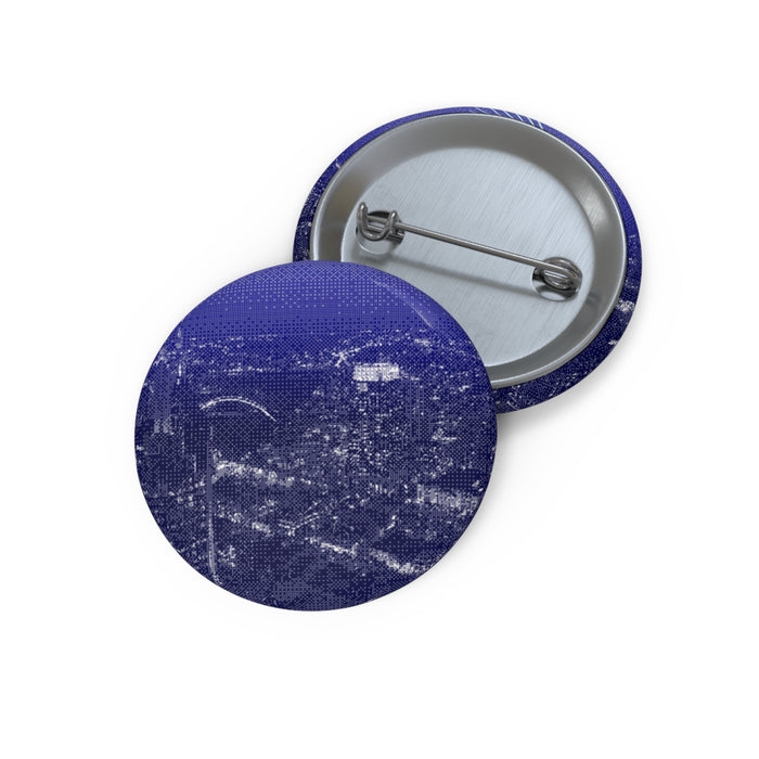 Nashville Skyline Pin - Sunset Cityscape Art Button