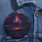 Abandoned Desert City Pin - Dystopian Landscape Button