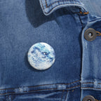 Blue Sky Flying Dragon Pin - Majestic Fantasy Art Button
