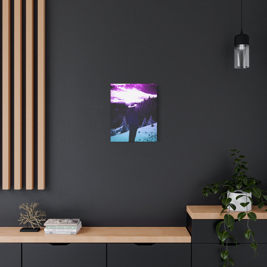 Winter Aurora Light Snowy Forest Canvas Art | Northern Lights Arctic Landscape Wall Decor