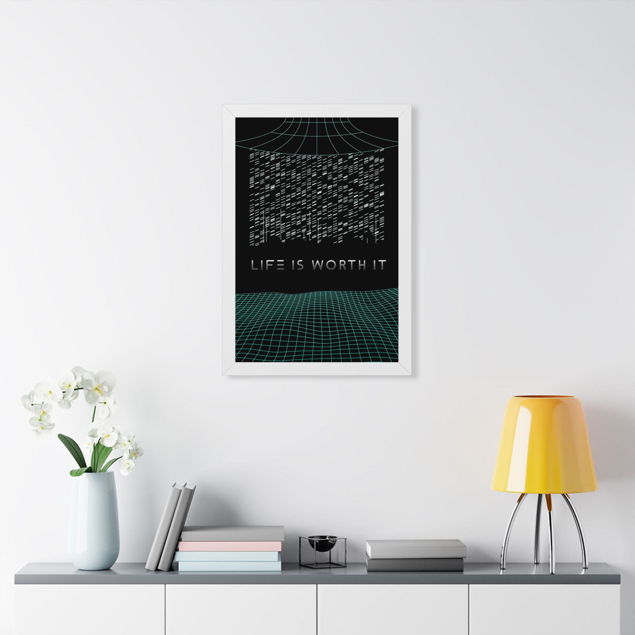 Life Is Worth It Framed Poster - Modern Symbolic Wall Art