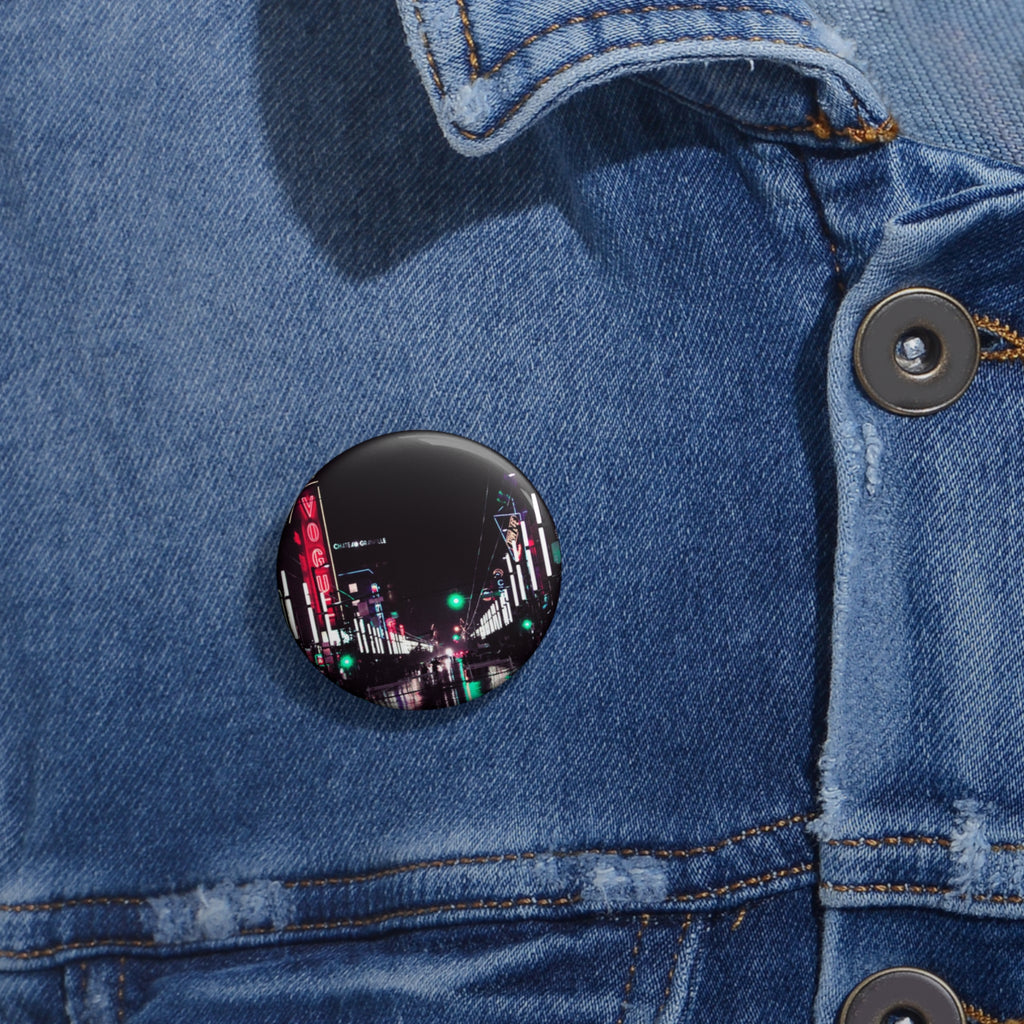 Cyberpunk Slick Street Pin - Neon Alley Art Button