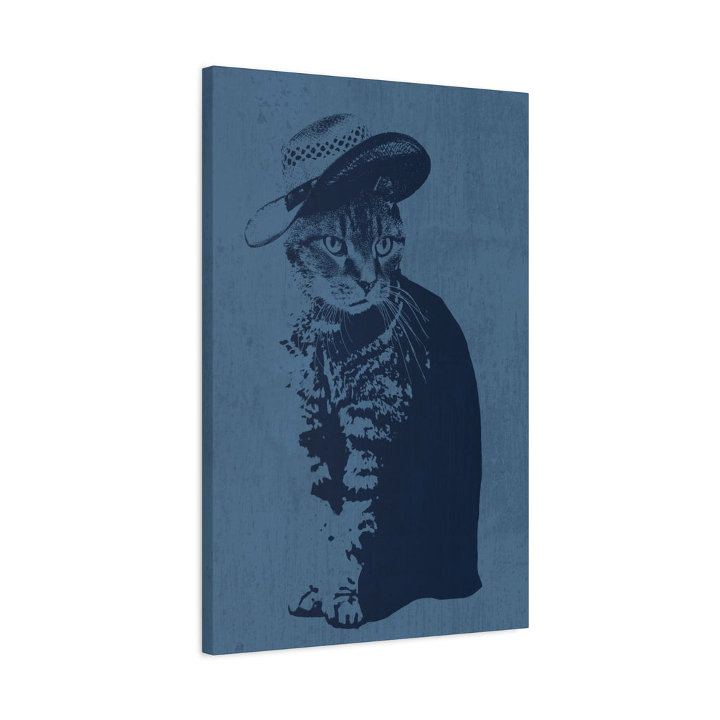Grey Tabby Cat Canvas Wall Art - Cute Pet Portrait Decor