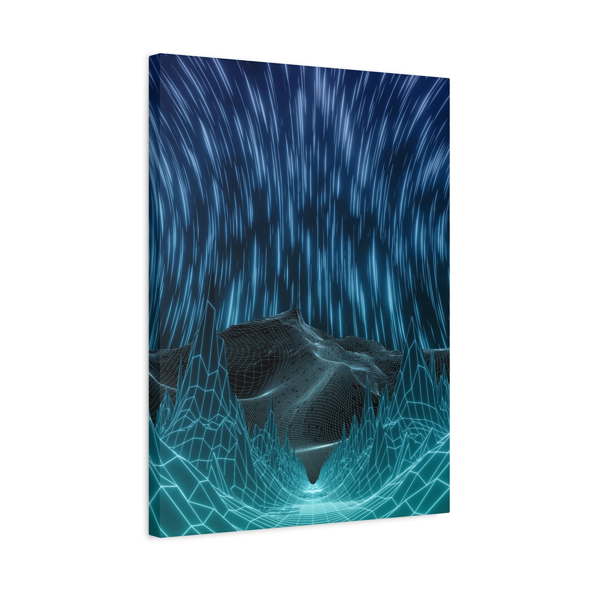 Cyber Wave Escape Canvas Art - Futuristic Neon Synthwave Decor