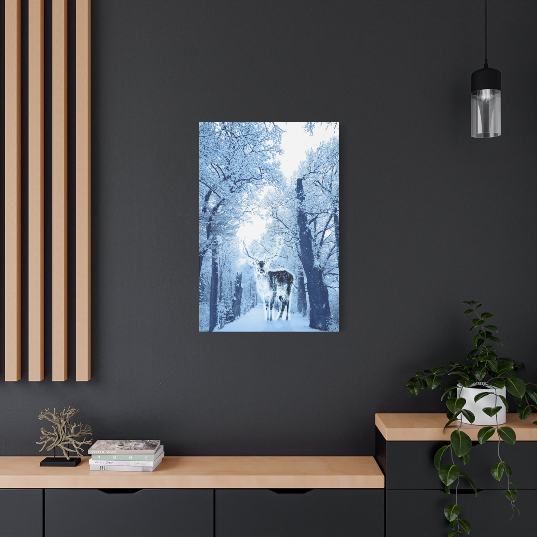 Cosmic Deer Canvas Wall Art - Celestial Animal Decor