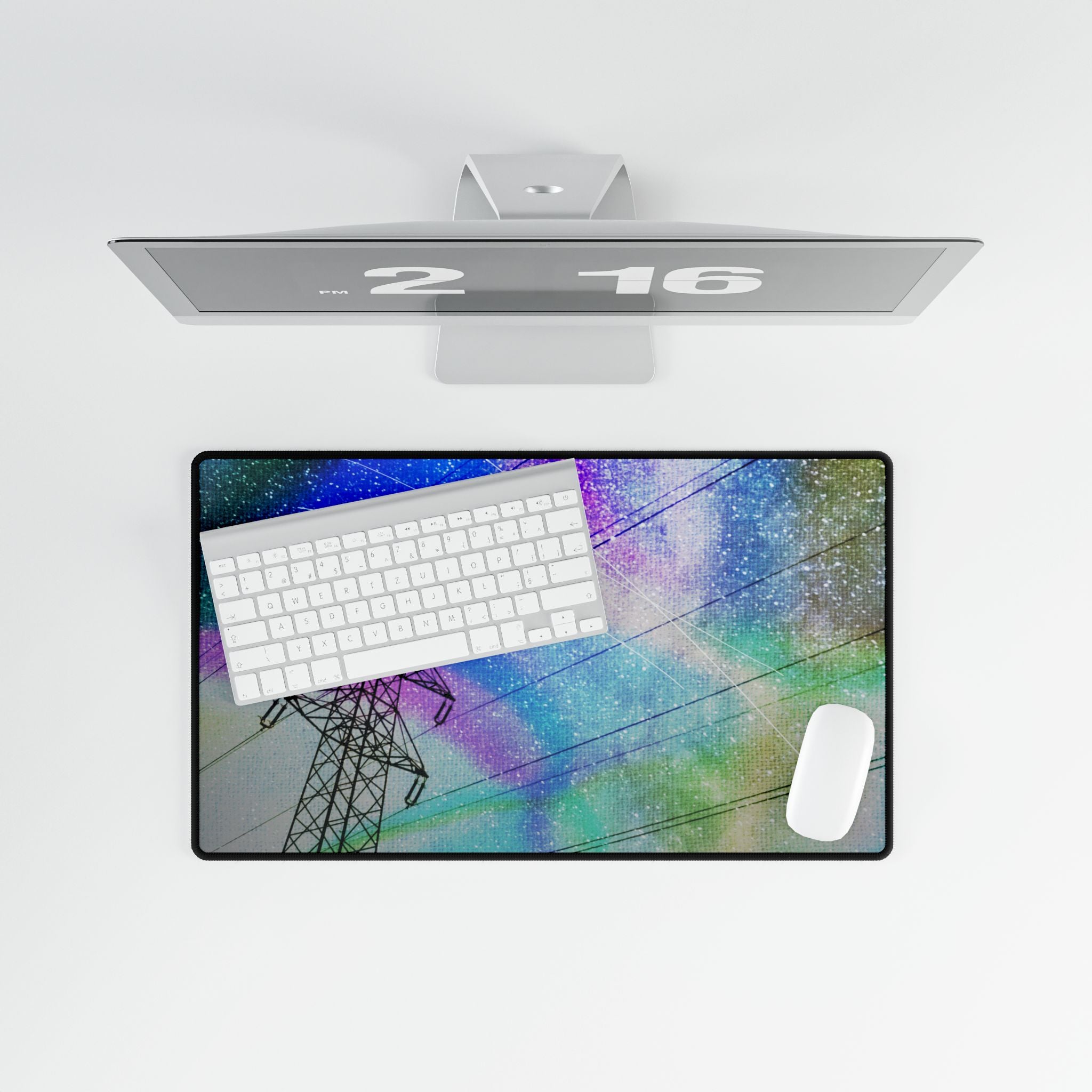 Solar Storm Desk Mat - Cosmic Flare Celestial Explosion Mouse Pad
