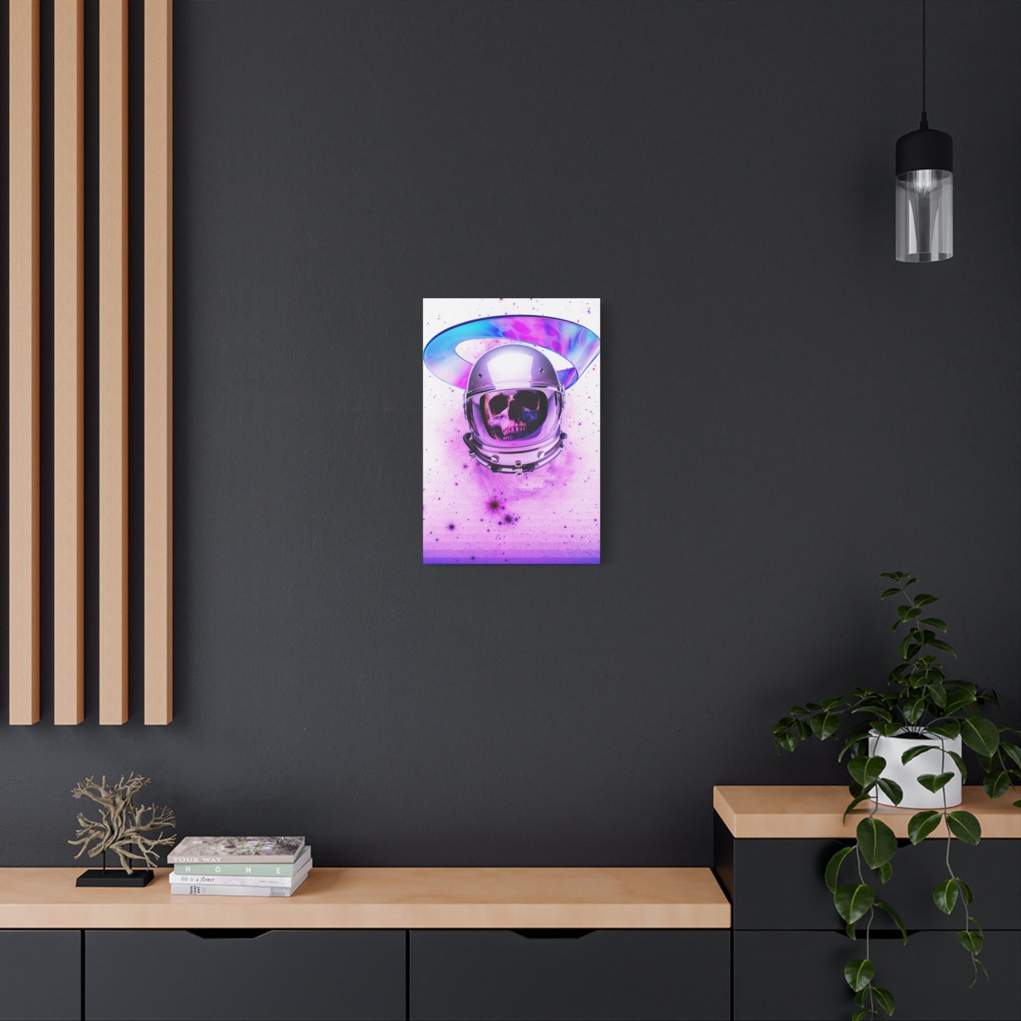 Astronaut Skeleton Skull Canvas Wall Art - Dark Space Skull Decor