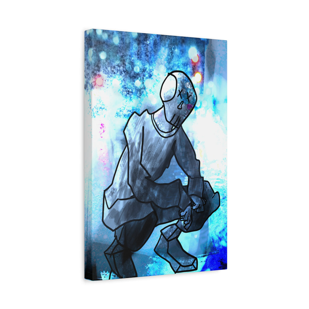 Robot Man Canvas Wall Art - Cyberpunk Android Dystopian Decor