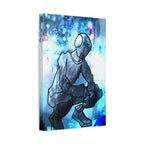 Robot Man Canvas Wall Art - Cyberpunk Android Dystopian Decor